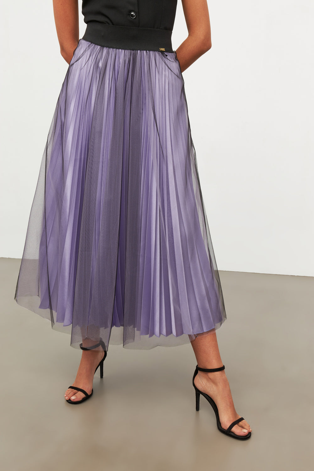 PLEATED LILAC TULLE SKIRT
